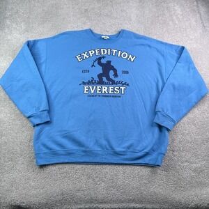 Disney Parks Expedition Everest Sweatshirt Mens 2XL XXL Blue Yeti Rollercoaster